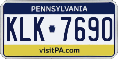 PA license plate KLK7690