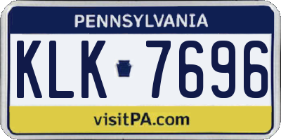 PA license plate KLK7696