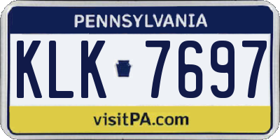PA license plate KLK7697