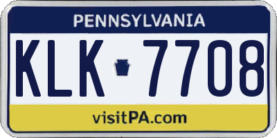 PA license plate KLK7708