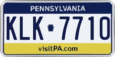 PA license plate KLK7710