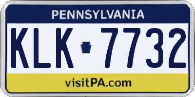 PA license plate KLK7732