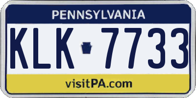 PA license plate KLK7733