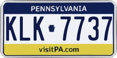 PA license plate KLK7737