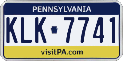 PA license plate KLK7741