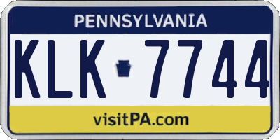 PA license plate KLK7744