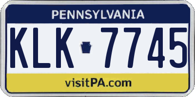 PA license plate KLK7745