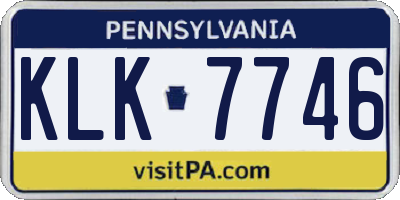 PA license plate KLK7746