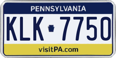 PA license plate KLK7750