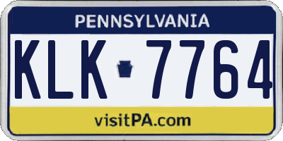 PA license plate KLK7764