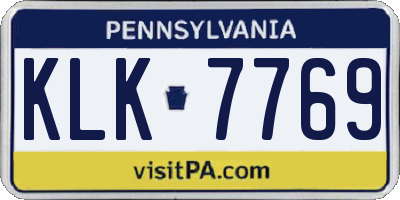 PA license plate KLK7769