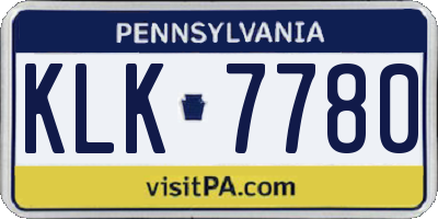 PA license plate KLK7780