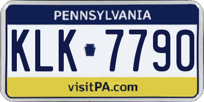 PA license plate KLK7790