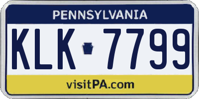 PA license plate KLK7799