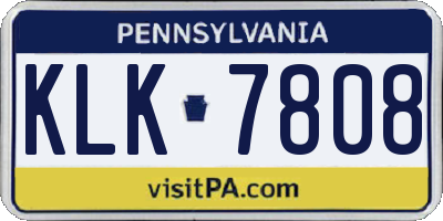 PA license plate KLK7808