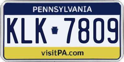 PA license plate KLK7809