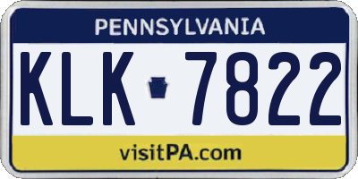 PA license plate KLK7822