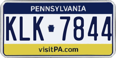 PA license plate KLK7844