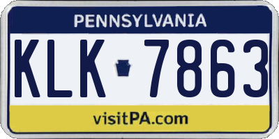 PA license plate KLK7863