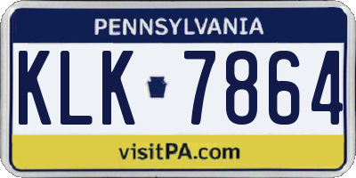PA license plate KLK7864