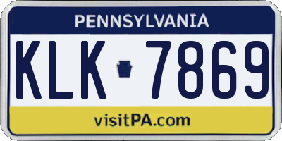 PA license plate KLK7869