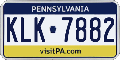 PA license plate KLK7882