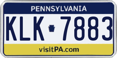 PA license plate KLK7883