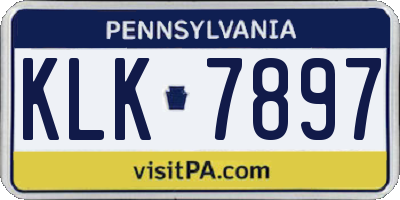 PA license plate KLK7897