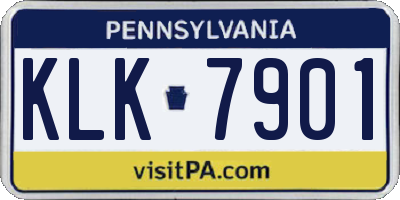 PA license plate KLK7901