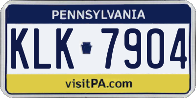 PA license plate KLK7904