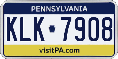PA license plate KLK7908
