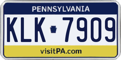 PA license plate KLK7909