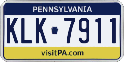 PA license plate KLK7911
