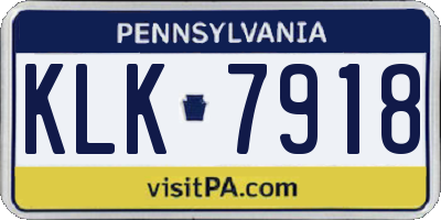 PA license plate KLK7918
