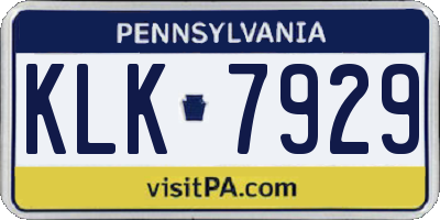PA license plate KLK7929