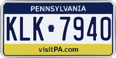 PA license plate KLK7940