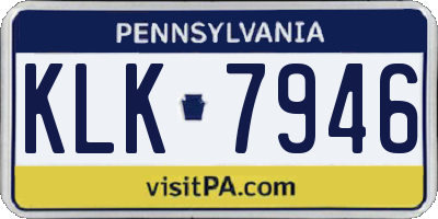 PA license plate KLK7946