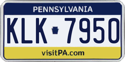 PA license plate KLK7950