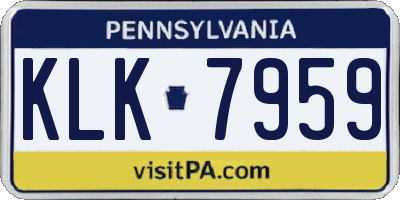 PA license plate KLK7959
