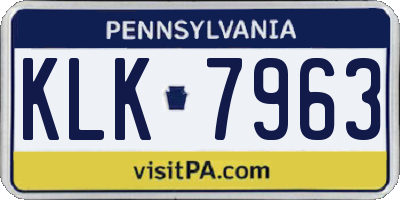 PA license plate KLK7963