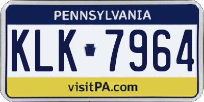PA license plate KLK7964