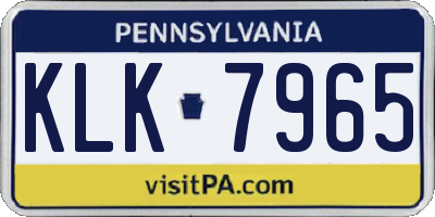 PA license plate KLK7965