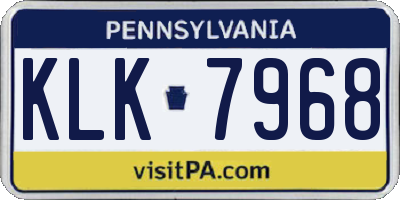 PA license plate KLK7968