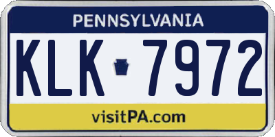 PA license plate KLK7972