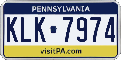 PA license plate KLK7974