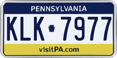 PA license plate KLK7977