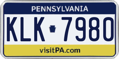 PA license plate KLK7980