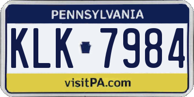 PA license plate KLK7984