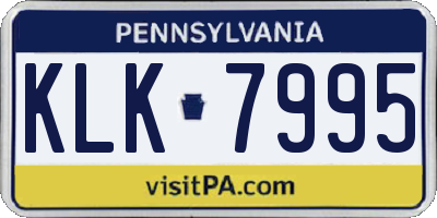 PA license plate KLK7995