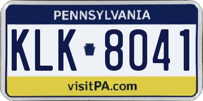 PA license plate KLK8041